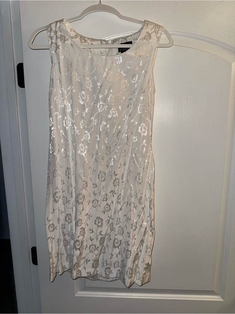 Elegant White Bridal Floral Lace Shift Dress